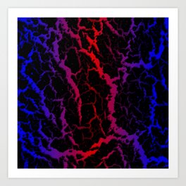 Cracked Space Lava - Blue/Red Art Print