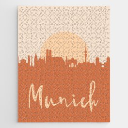 MUNICH GERMANY CITY SUN SKYLINE EARTH TONES Jigsaw Puzzle