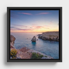Spain Photography - Sunset Over Atalis Beach Framed Canvas