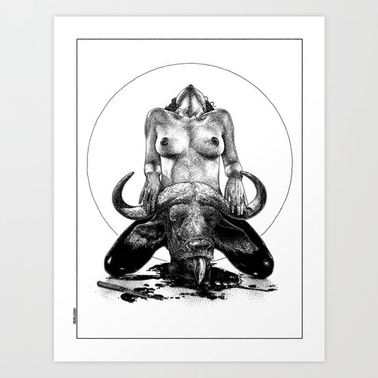 asc 729 - La lune de chasse (Two went in. I came out) Art Print