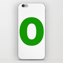 letter O (Green & White) iPhone Skin