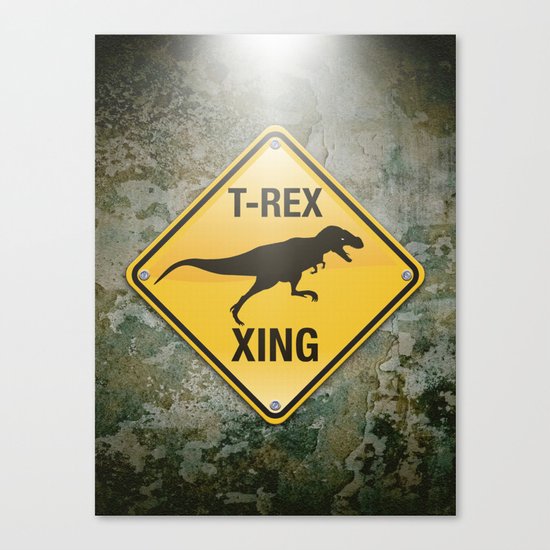 T-Rex Crossing Canvas Print