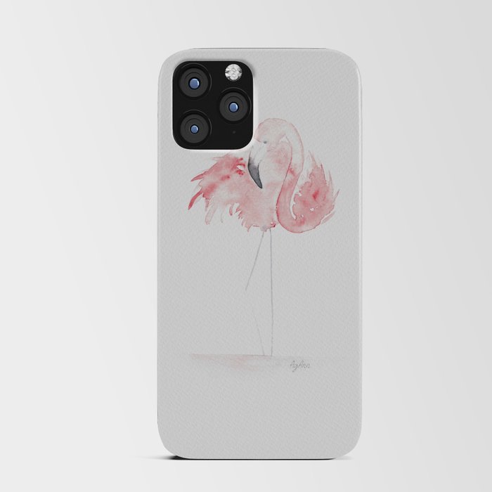 Tropical birds: Pastel pink flamingo iPhone Card Case