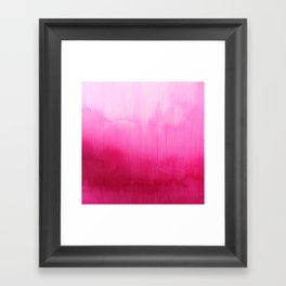Modern fuchsia watercolor paint brushtrokes Framed Art Print