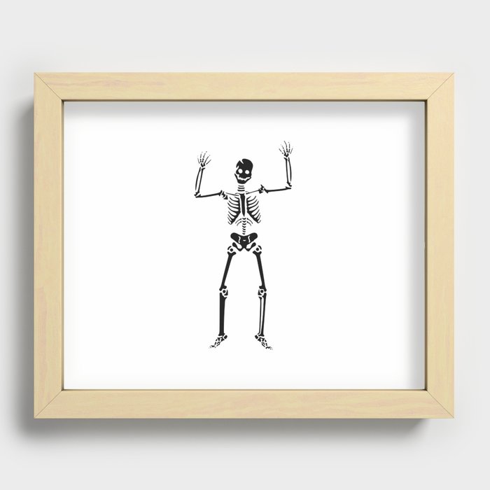 Dancing Skeleton. Recessed Framed Print