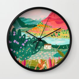 New Day (Pink Mountain)  Wall Clock