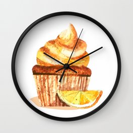 Orange Cream Cupcake Wall Clock
