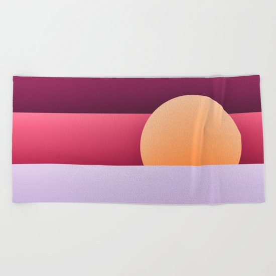 Sunset at beach Beach Towel