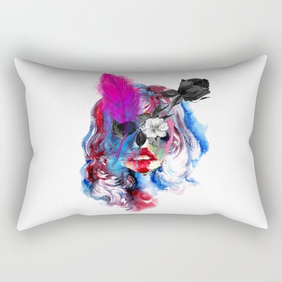 Skull Girl Rectangular Pillow