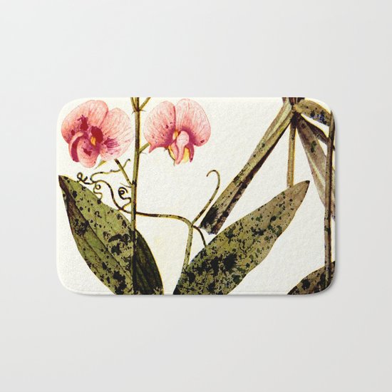 modern sweet peas Bath Mat