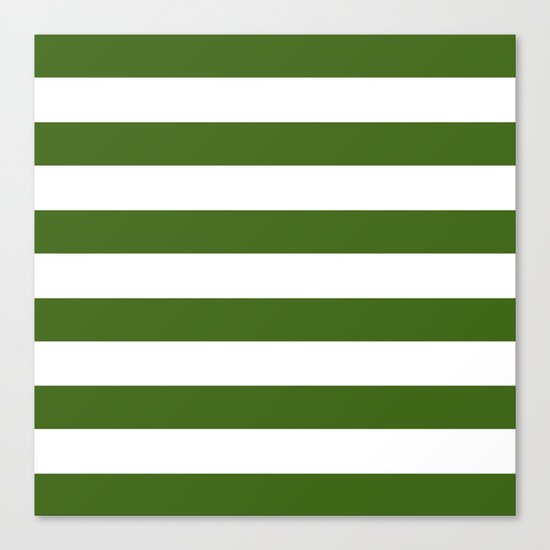 Simply Stripes in Jungle Green Canvas Print