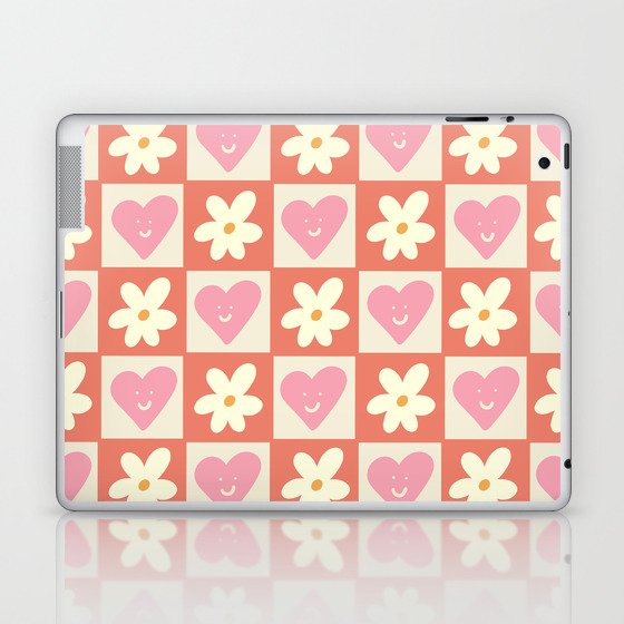 Spring of Flowers and Love - Orange and Pink Happy Laptop & iPad Skin