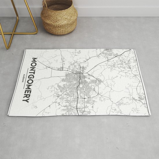 Minimal City Maps Map Of Montgomery Alabama United States Rug By Valsymot Society6