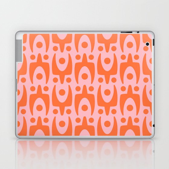 Mid Century Modern Abstract Pattern 748 Orange and Pink Laptop & iPad Skin