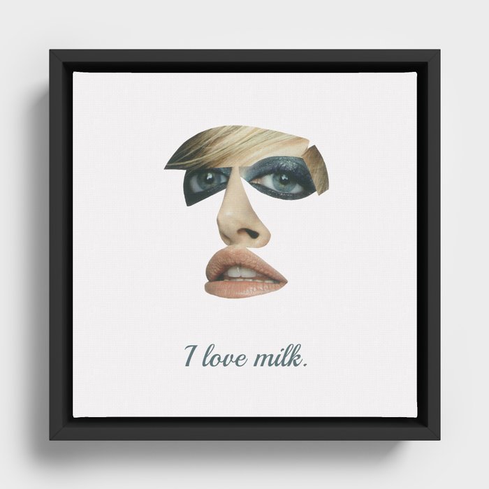 I love milk Framed Canvas