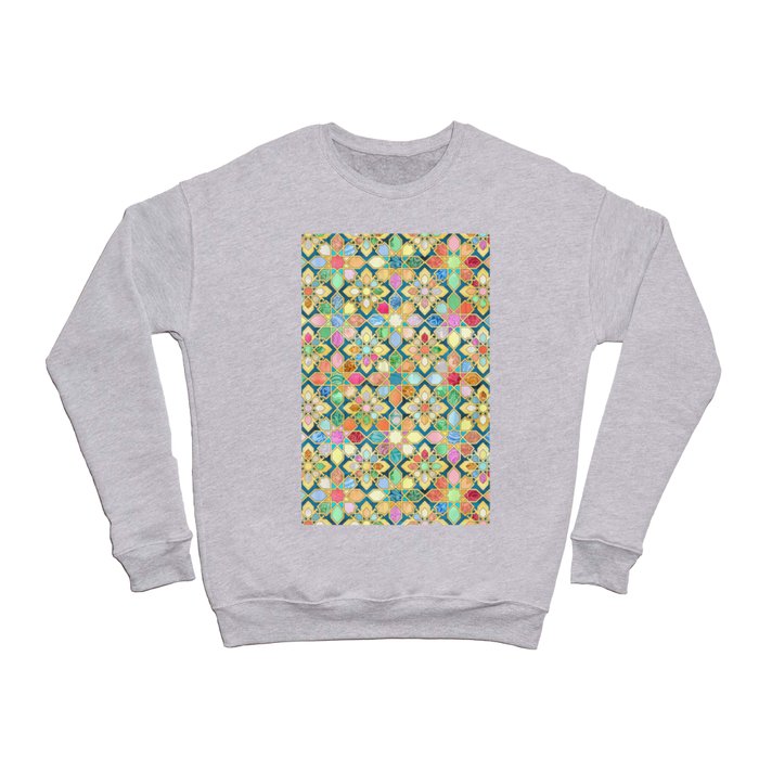 Gilded Moroccan Mosaic Tiles Crewneck Sweatshirt