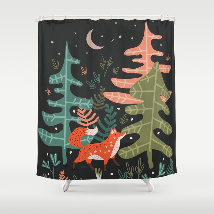 Evergreen Fox Tale Shower Curtain