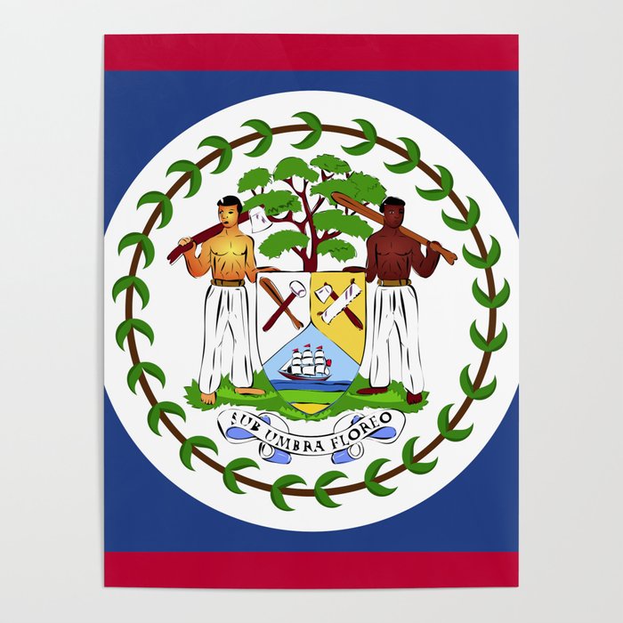 Belize flag emblem Poster