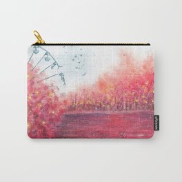 Watercolor Red Landscape Illustration Art Carry-All Pouch