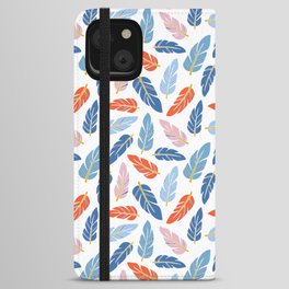 Colourful Feathers Pattern iPhone Wallet Case