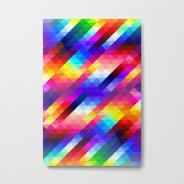 Abstract Colorful Decorative Squares Pattern Metal Print | Modern, Geometric, Minimal, Patterned, Multicolor, Colorful, Graphicdesign, Colors, Pattern, Funky 