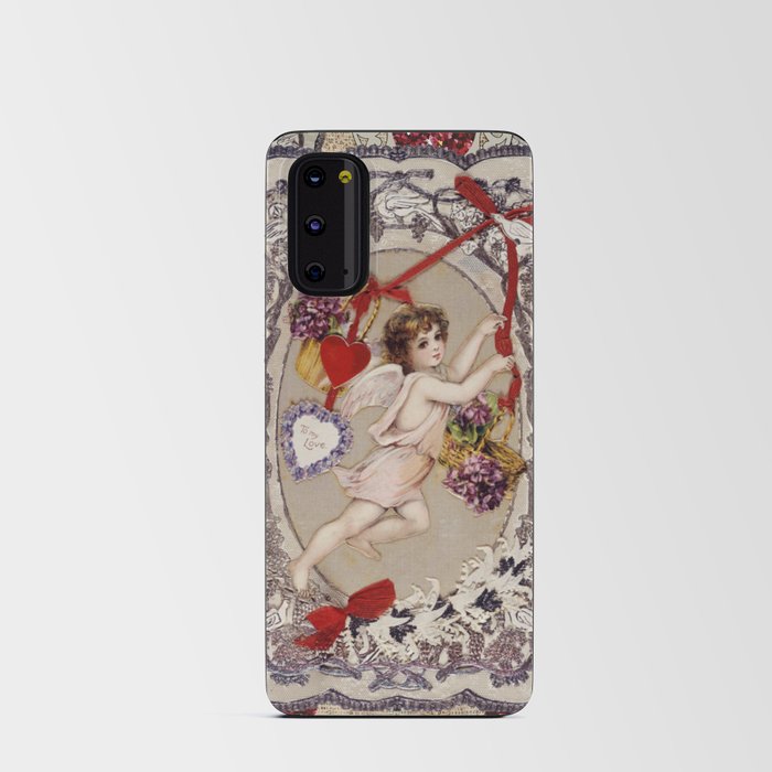 Victorian Valentine Angel Red Heart   Android Card Case