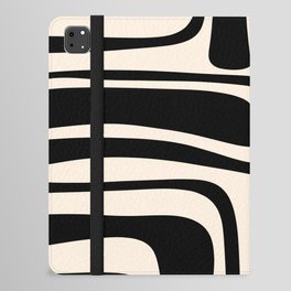 Palm Springs - Midcentury Modern Abstract Pattern in Black and Almond Cream  iPad Folio Case