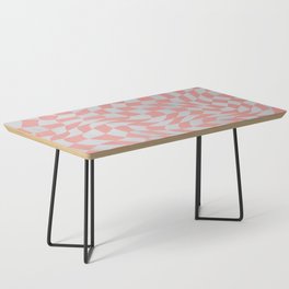 Pink and gray warp checked Coffee Table
