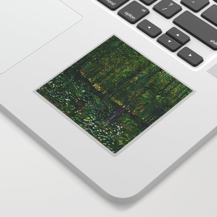 Brush and Underbrush flower and forest landscape by Vincent van Gogh Sticker