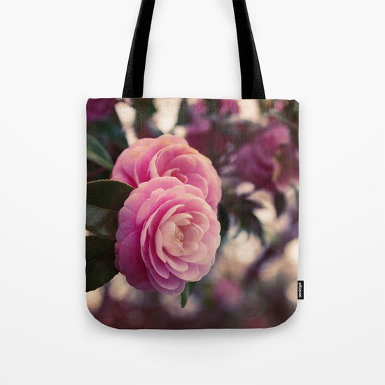 Pink camellia Tote Bag