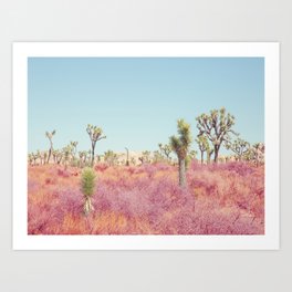 Surreal Pink Desert - Joshua Tree Landscape Photography Art Print