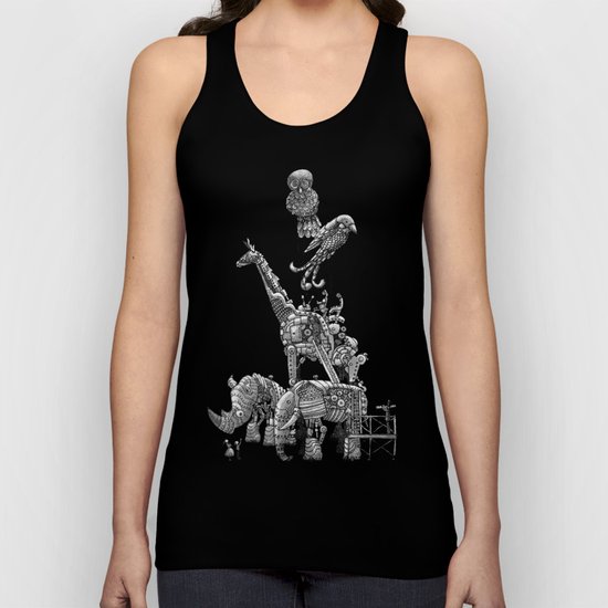 The Clockwork Menagerie (Silver) Unisex Tank Top