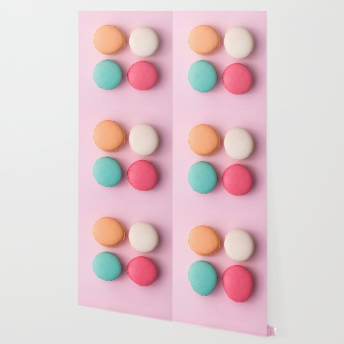 Pink Macaroons Wallpaper By Newburydesigns Society6