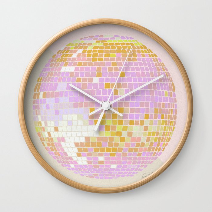 Disco Ball – Peach Wall Clock