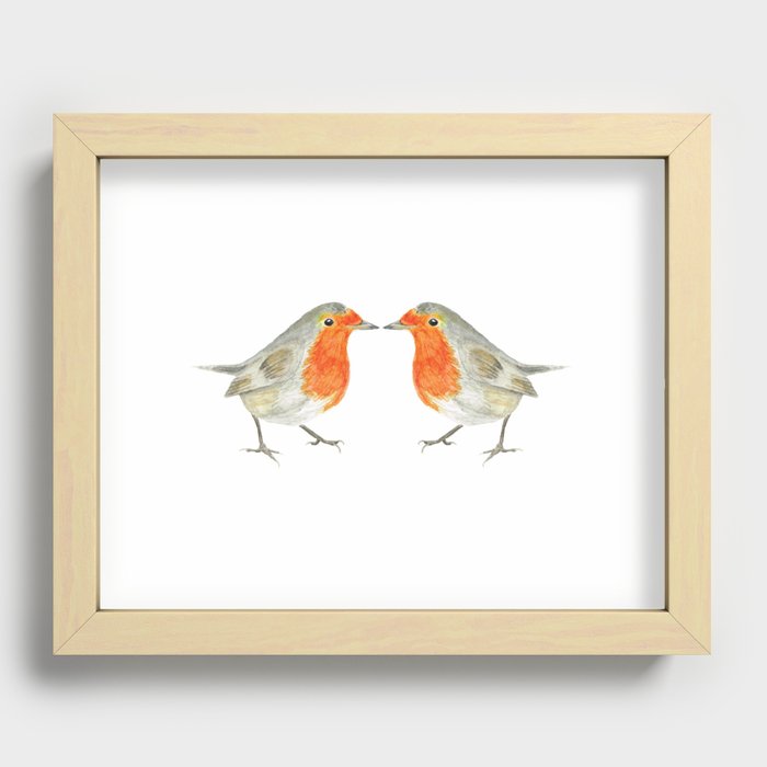 The 2 Robins Recessed Framed Print