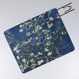 Almond Blossom - Vincent Van Gogh (dark blue) Picnic Blanket