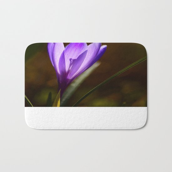 Bright Purple Spring Crocus Bath Mat