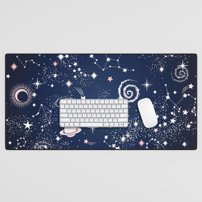 Starry Cosmic Galaxy Planets & Constellations Desk Mat