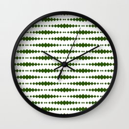 Green Geometric Horizontal Striped Pattern Wall Clock