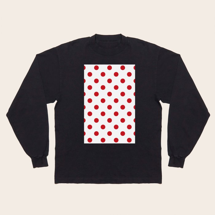 Red t shirt with white polka dots store