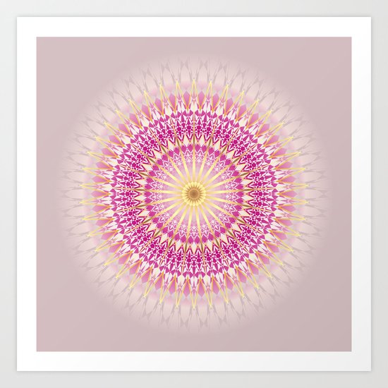 Pink Gold Mandala Art Print