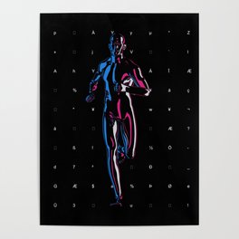 Running Man (Retrofuturistic Style) Poster