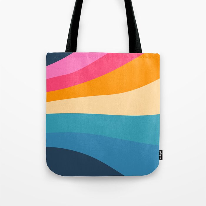 inbetween - Colorful Retro Nostalgic Minimalistic Art Design Pattern Tote Bag
