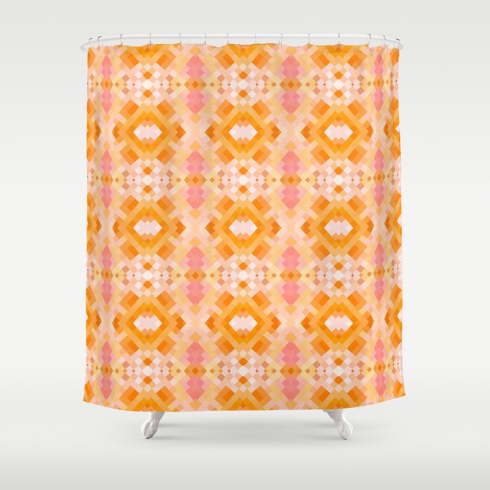 Entwined Deco in Apricot Shower Curtain