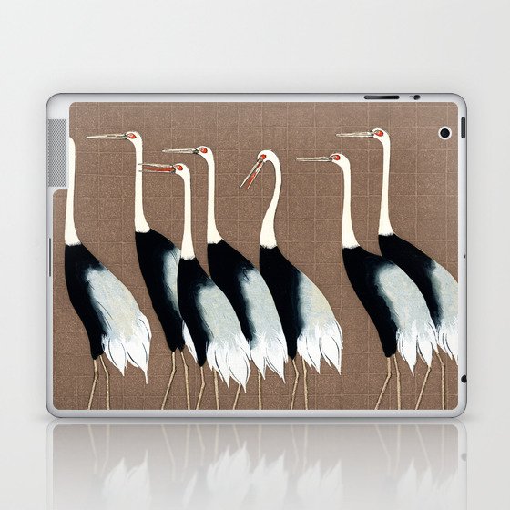 Tokyo Birds on Brown Color Laptop & iPad Skin