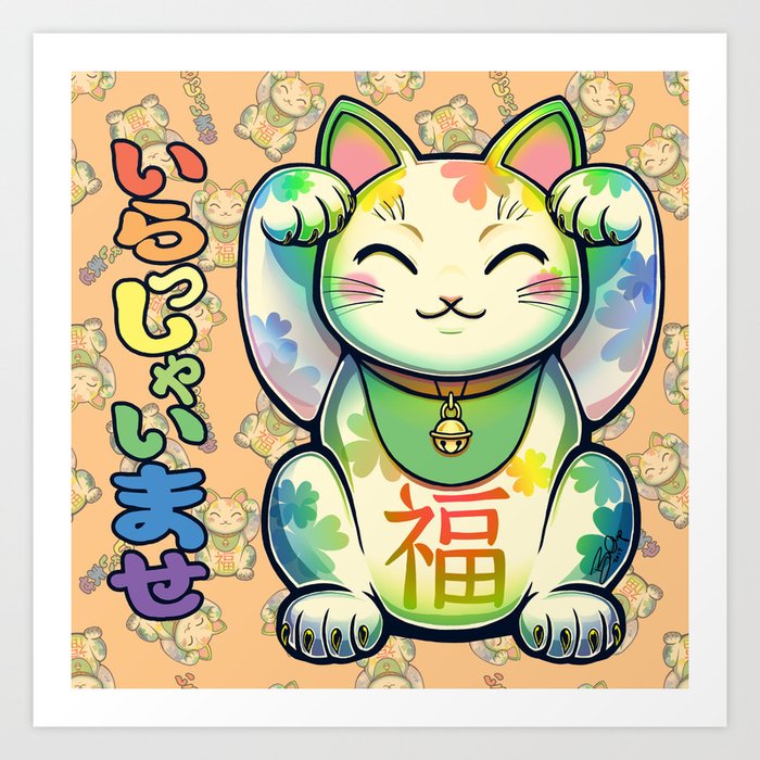 maneki neko print