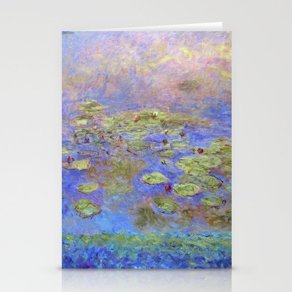 Water Lillies - Claude Monet (indigo blue) Stationery Cards