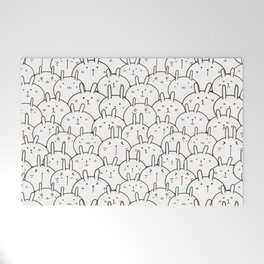 Bunny Rabbits - Black & White Welcome Mat