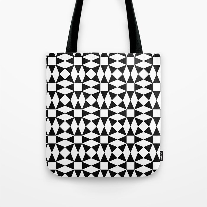 Black and white triangle pattern Tote Bag by davidzydd | Society6
