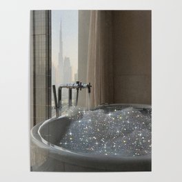 PERFECT MORNING | digital art collage by Yana Potter | bathroom aesthetic | chill and relax vibes  Poster